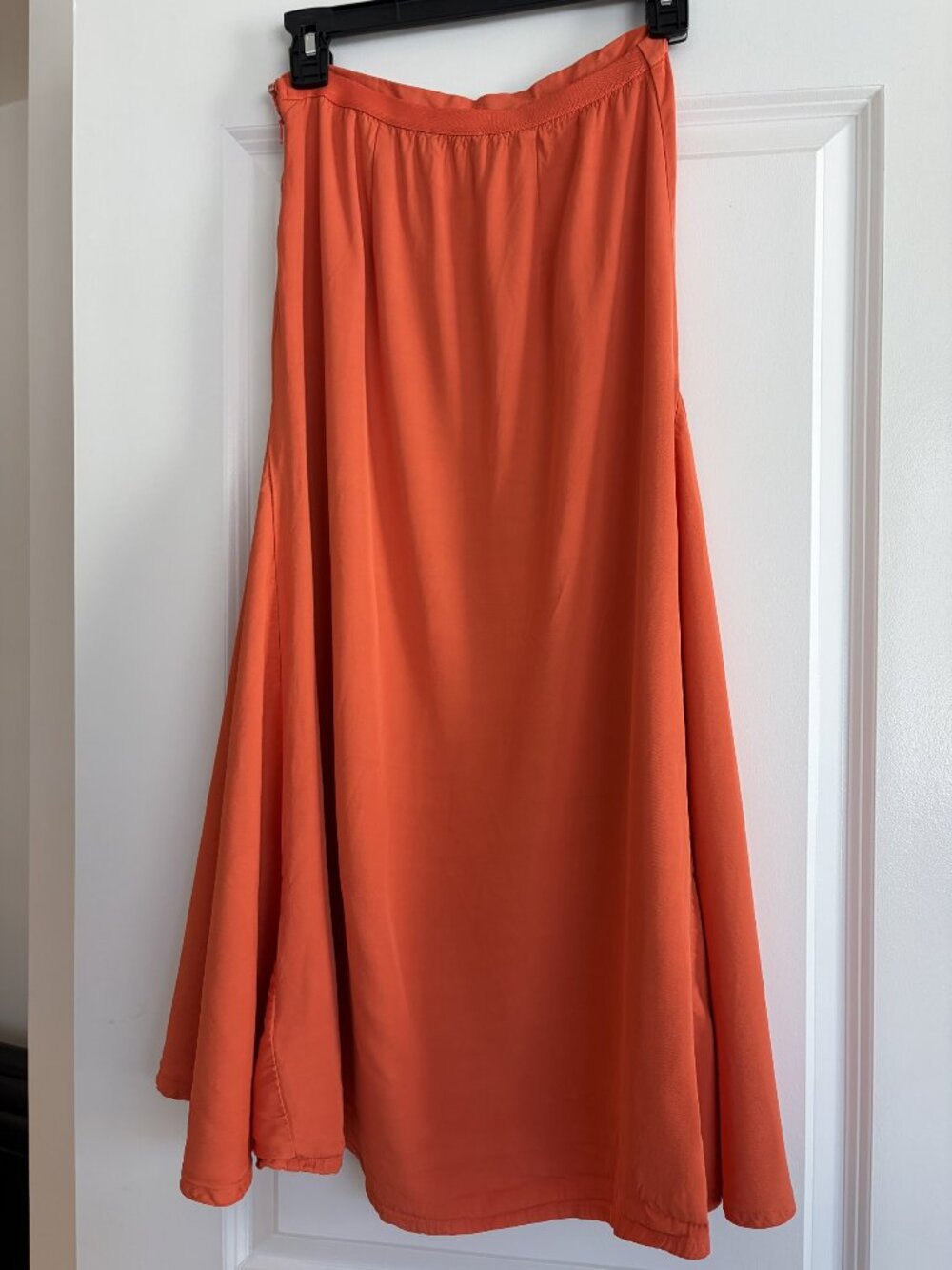 COS Orange 100% Viscose A-Line Midi Skirt US 2